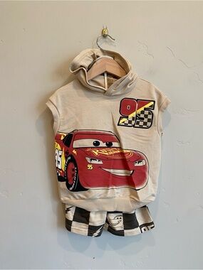 DISNEY Lightning McQueen Cars Summer Sweatsuit 2-Piece Top & Shorts